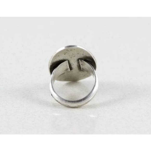 Sterling Silver Crushed Turquoise Ring Vintage Size 6 - Picture 7 of 7